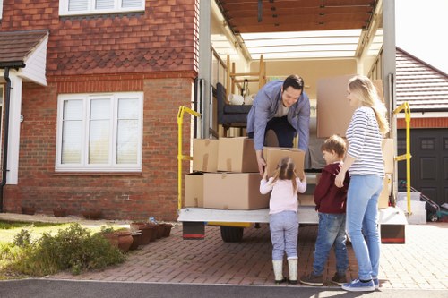 Student removals in Leyton with packed boxes ready for transport