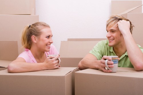 Professional team handling office furniture move in East London