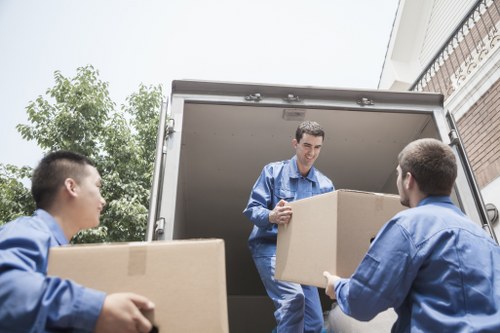 Local van transport handling boxes and appliances in Leyton