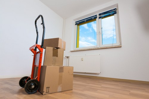 Removal van prepared for transport on a Leyton street