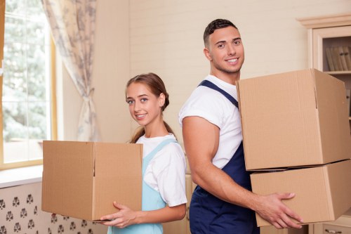 Organised student belongings and furniture for a move in Leyton
