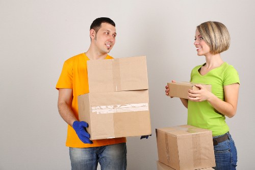 Professional movers preparing a quick relocation